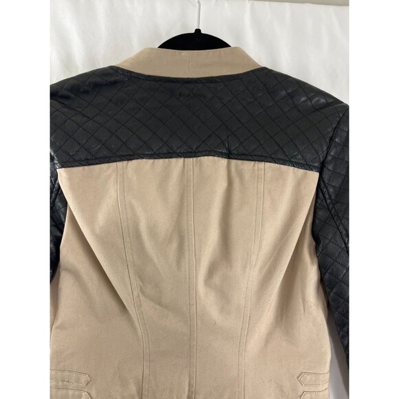 Walter Baker Moto Vegan Biker Jacket Womens Size XS Quilted Arms - Picture 9 of 14
